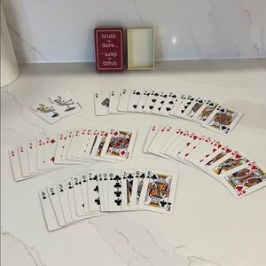 Pottery Barn playing cards, deck of cards in truth or dare box… EUC